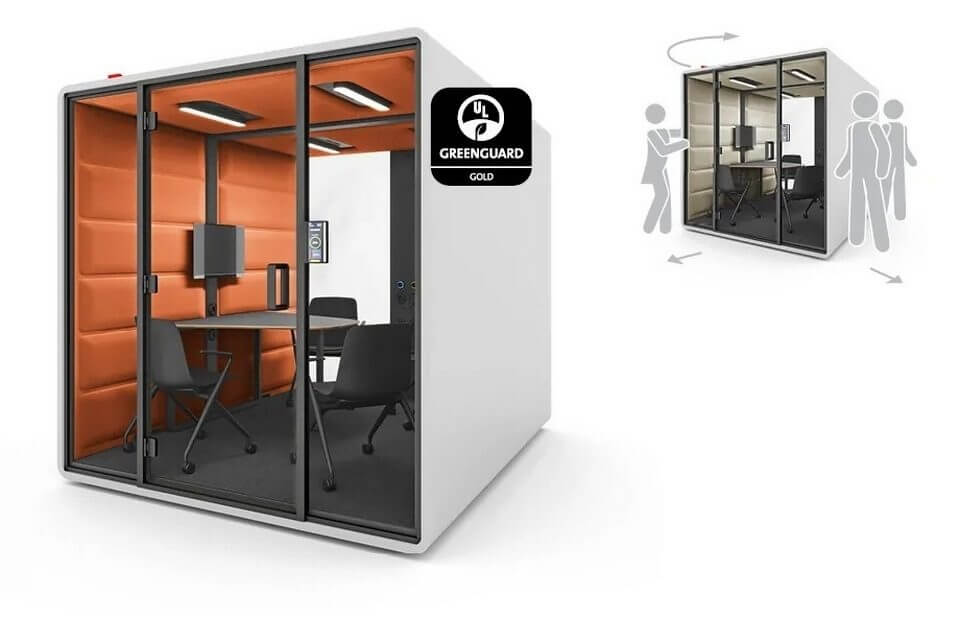 Box insonorisé sur roulettes pour les bureaux