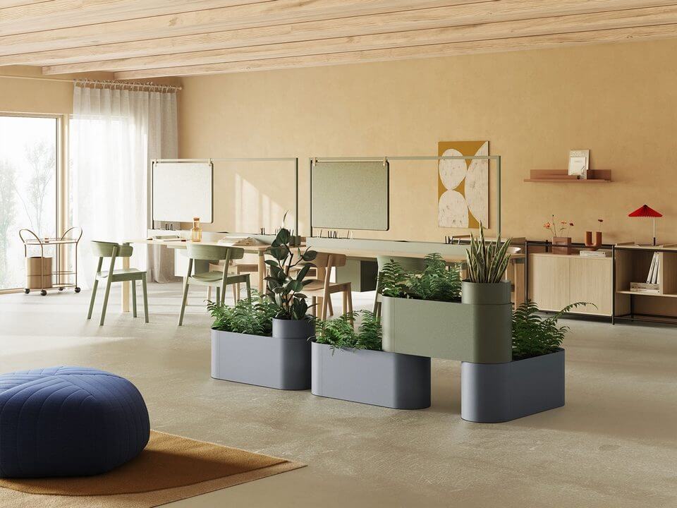 Bac à plantes design et modulable pour les bureaux en open space