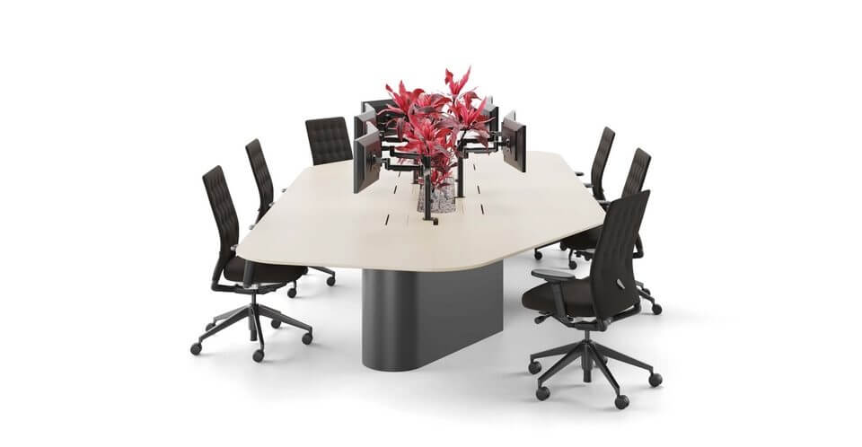 Table de réunion sur mesure avec des finitions haut de gamme